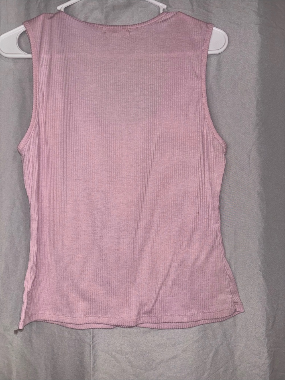 Hem Pink Ribbed Button-Front Tank - Picture 5 of 5